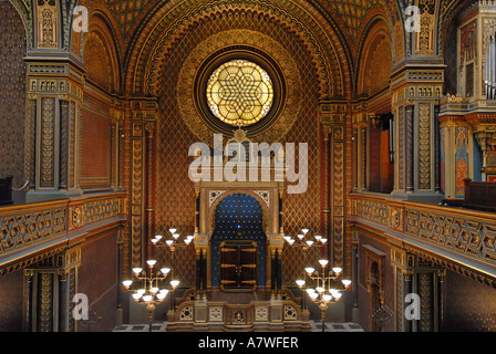 Jüdisches Viertel, spanische Synagoge, Interieur, Prag, Tschechische Republik Stockfoto