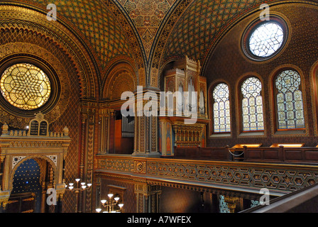 Jüdisches Viertel, spanische Synagoge, Interieur, Prag, Tschechische Republik Stockfoto
