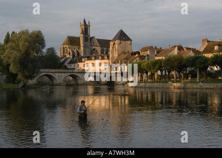 Moret Sur Loing Fluss Loing Seine et Marne-Ile-de-France-Frankreich Stockfoto