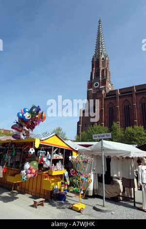Flea Market Auer Dult, München, Upper Bavaria, Bavaria, Germany Stockfoto