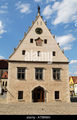 Gotische Rathaus der Stadt Platz Bardejov, UNESCO-Weltkulturerbe, Slowakei Stockfoto