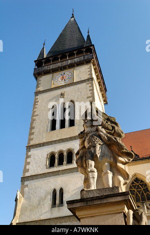 St. Egidia Kirche in der Stadt Platz Bardejov, UNESCO-Weltkulturerbe, Slowakei Stockfoto