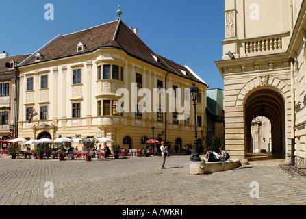 City Square Feind ter mit Feuerturm, historischen alten Stadt von Sopron, Ungarn Stockfoto