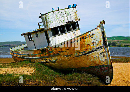 Altes Boot Point Reyes Kalifornien Stockfoto