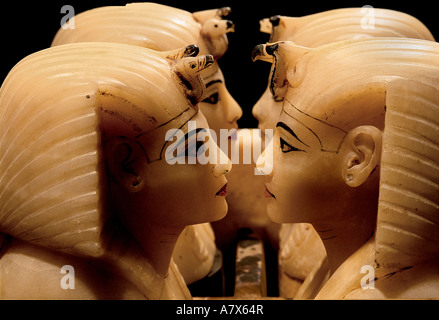 Ägypten, Kairo, Ägyptisches Museum, Alabaster Kanopen des Tutanchamun, neues Reich, King Tut Stockfoto