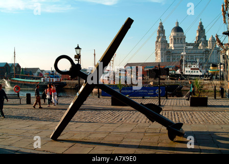 Außen Mersey Maritime Museum Liverpool zu verankern Stockfoto