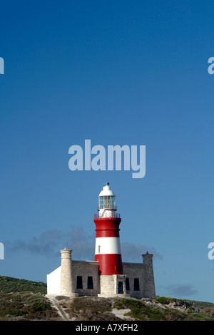 Der Leuchtturm am Kap Agulhas, die südlichste Spitze Afrikas. Stockfoto