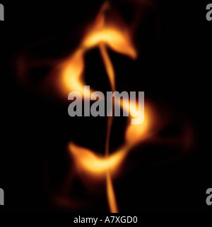Brennende Flamme Dollar Stockfoto