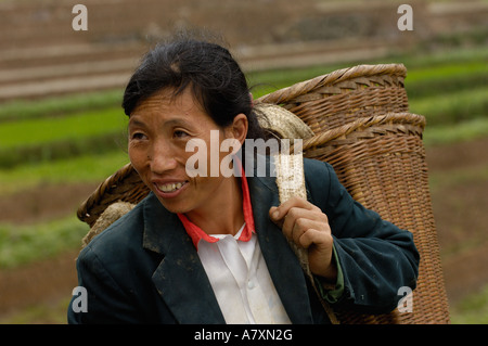 Reis-Terrassen des Ailao-Gebirges zwischen dem roten Fluss und Vietnam. Honghe Präfektur, Yuanyang. Provinz Yunnan. CHINA Stockfoto