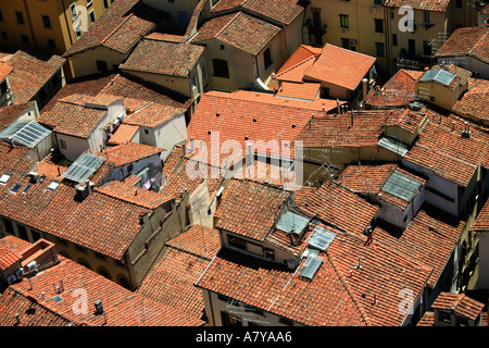 Nahaufnahme von Dächern in Florenz Stockfoto