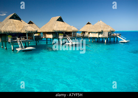 Schöne Bora Bora Nui Resort & Spa. Bora Bora, Gesellschaftsinseln, Französisch-Polynesien. (PR) Stockfoto