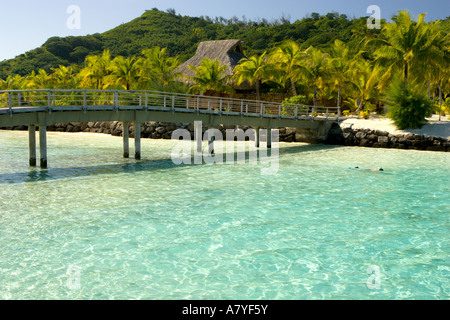 Schöne Bora Bora Nui Resort & Spa. Bora Bora, Gesellschaftsinseln, Französisch-Polynesien Stockfoto