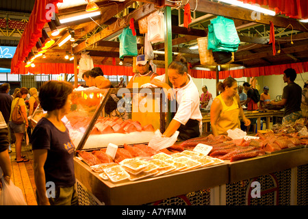 Marche de Papeete (Markt) Papeete, Tahiti, Französisch-Polynesien Stockfoto