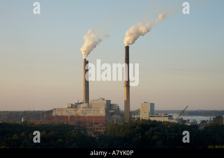 Kohlekraftwerk Kraftwerk Springfield, Illinois Stockfoto