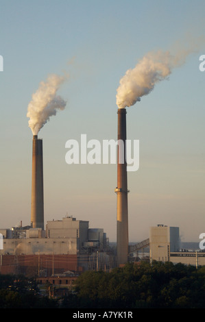 Kohlekraftwerk Kraftwerk Springfield, Illinois Stockfoto