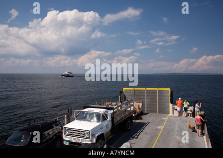 Der Washington-Insel Fähre von der Tür-Halbinsel nach Washington Island überqueren Portes des Mortes oder Tür des Todes Stockfoto