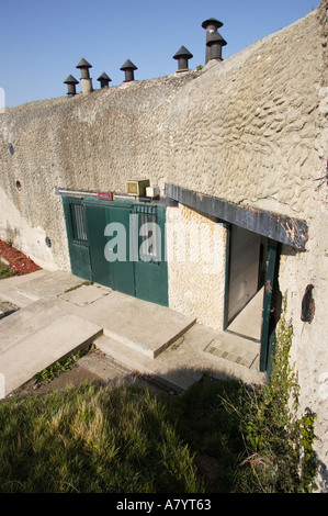 Nummer 1 Kasematte im Merville Batterie Merville, Normandie, Frankreich Stockfoto