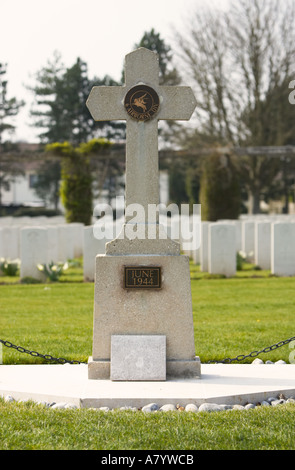 Britische 6. zerstreute Denkmal Ranville militärischen Friedhof Calvados Normandie Frankreich Stockfoto