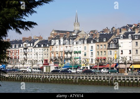 Trouville-Sur-Mer und Fluss Touques, Normandie, Frankreich Stockfoto
