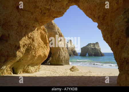 Alvor, Praia dos Tres Irmaos Stockfoto