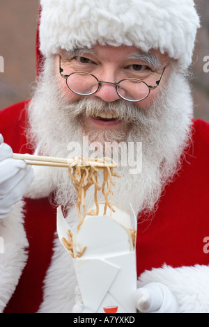 Santa Claus chinesisches Essen Stockfoto