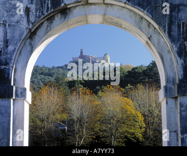 Da Pena, gesehen vom Tivoli Palacio de Setiais, Sintra, Portugal Stockfoto