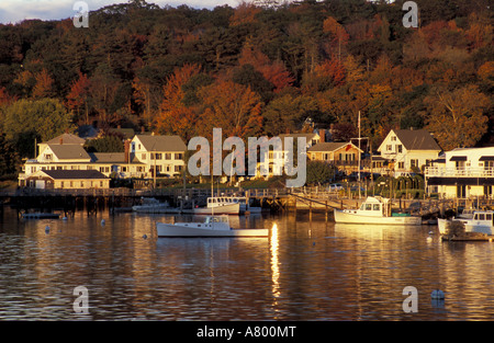 Boothbay Harbor, ME. Boothbay Harbor, Maine im Herbst. Stockfoto