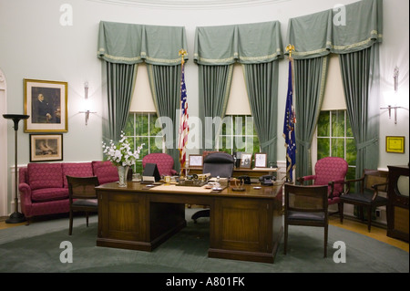 USA, Missouri, Unabhängigkeit, Oval Office des Präsidenten Truman, Truman Presidential Museum & Bibliothek Stockfoto