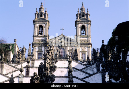 Portugal, Costa Verde, Braga, Bom Jesus Treppe Stockfoto