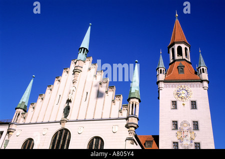 Deutschland, Bayern, München, Marienplatz, das alte Rathaus (Altes Rathaus) Stockfoto