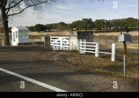 USA, TEXAS Hill Country, Johnson City: LBJ Ranch, ehemaliger Texas weißen Haus von Präsident Lyndon B. Johnson, Haupteingang Stockfoto