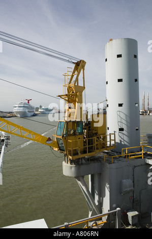 USA, TEXAS, Galveston: Ocean Star, Offshore-Drilling Rig & Museum / Galveston Kanal Stockfoto