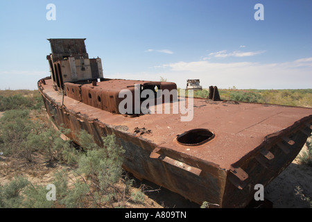 Moynaq, Aralsee, gestrandet Angelboote/Fischerboote Stockfoto