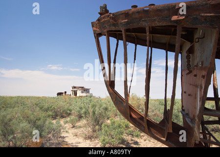 Usbekistan, Aralsee, gestrandet Angelboote/Fischerboote Stockfoto