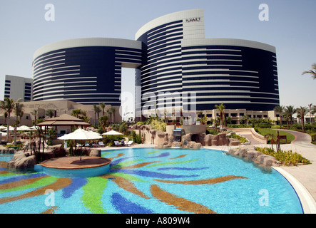 Vereinigte Arabische Emirate, Dubai, Grand Hyatt-Luxus-Hotel in der Nähe von Creek Golf und dem Flughafen Stockfoto