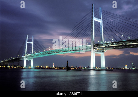 Japan, Insel Honshu, Kanto-Region, Yokohama City, Bay Bridge Stockfoto