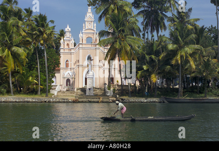 Kerala, Kirche in der Nähe von Kollam Stockfoto