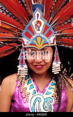 Mexiko, Voladores aztekischen indische Tänzerin Stockfoto