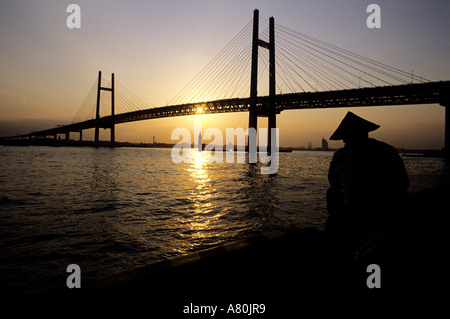 Japan, Insel Honshu, Kanto-Region, Yokohama City, Bay Bridge Stockfoto