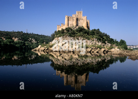 Portugal, Beira Litoral Provinz, Costa da Prata, Almourol Schloß auf den Tejo Stockfoto