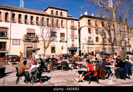 Spanien, Andalusien, Granada, Paseo de Los Tristes Stockfoto