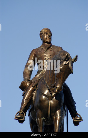 General Robert E Lee Statue Monument Avenue, Richmond Virginia Denkmal Ave, Held des amerikanischen Bürgerkriegs Stockfoto