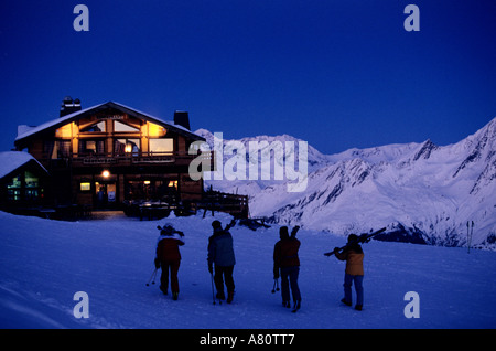 Frankreich, Savoyen, Meribel Courchevel im Skigebiet Trois Vallees Stockfoto