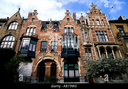 Belgien, Antwerpen (Antwerpen), Zurenborg Bezirk, Cogels-Osylei Straße, Architektur Stockfoto