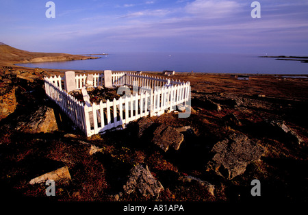 Kanada, Nunavut, kleinen Friedhof von Dundas Harbour auf Devon island Stockfoto