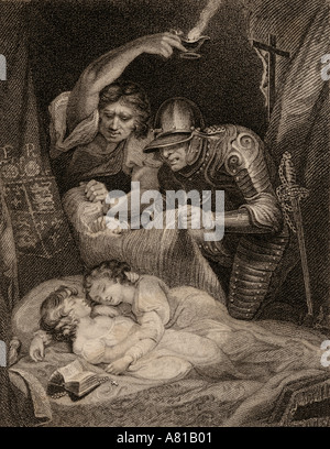 Tod von Edward V 1470 bis 1483, ungekrönte König von England und sein Bruder Richard of Shrewsbury. Stockfoto