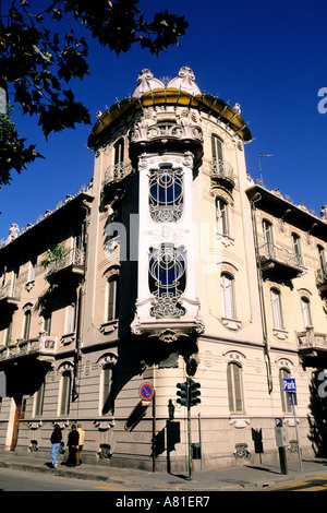 Italien, Piemont, Torino City, Corso Francia, la Fleur Haus, Architekt Pietro Fenoglio, Jugendstil, Jugendstil Stockfoto