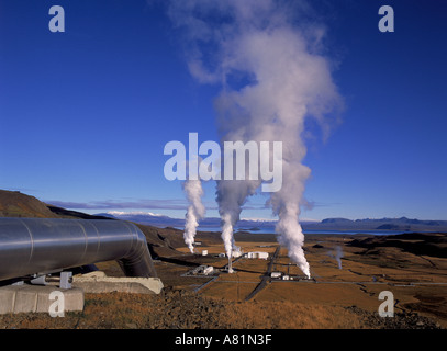 Geothermie-Kraftwerk Nesjavellir Süd-Island Stockfoto