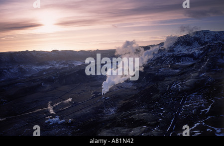 Geothermie-Kraftwerk Nesjavellir Süd-Island Stockfoto