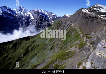 Schweiz, Kanton Bern, Region des Jungfrau-Massivs, Blick vom Schilthorn Stockfoto